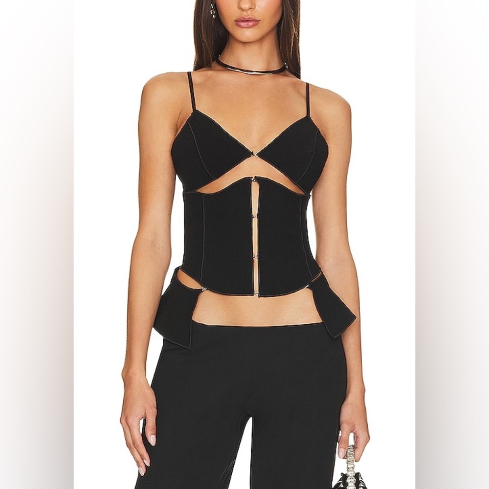NWT BEC & BRIDGE DEON Structured Peplum Corset Tank Top
